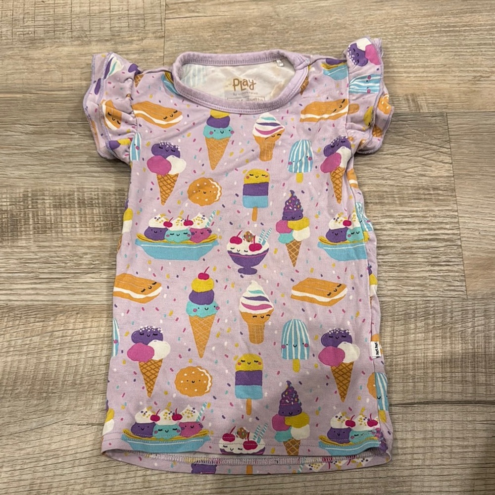 Little Sleepies Purple Ice Cream Print Shirt
